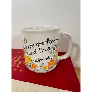 Vintage Sister White‎ Floral Coffee Mug Sisters Are Forever Butterfly OS Retro